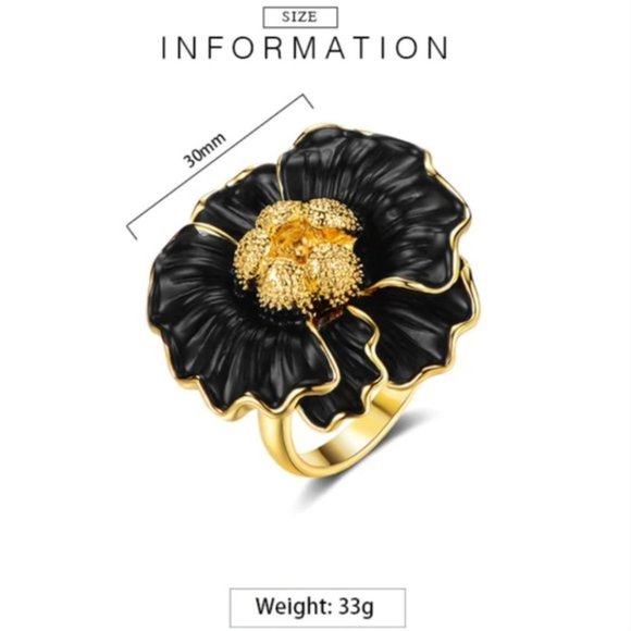 Sale Italian Jewelry Back Flower Ring - Picture 9 of 12